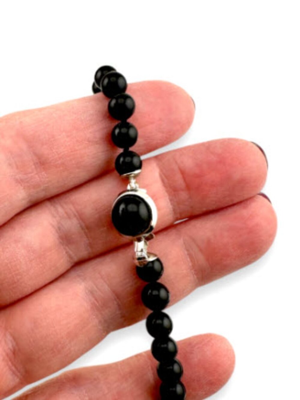 Vintage Mallorca Pearl Choker Black Pearls Made in Spain Original Tag 15" - Picture 5 of 9